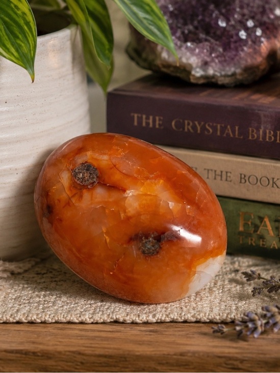 Other - Polished Red Carnelian Worry Stone Crystal | Large 3” Collector Specimen